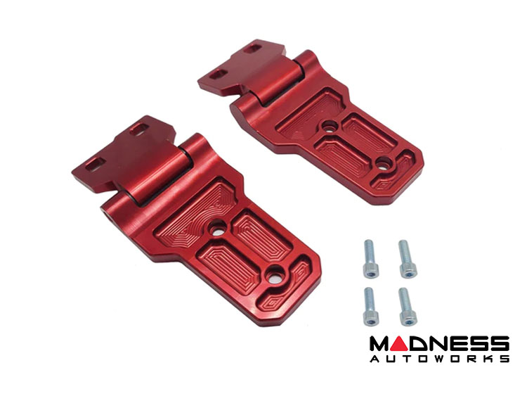 Jeep Gladiator JT Billet Hood Hinges - Aluminum - Red